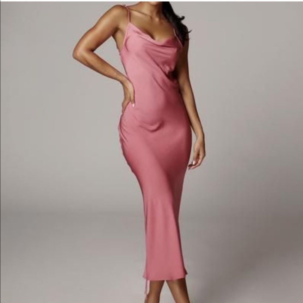 JLUX Phoebe Slip Dress in Smokey Rose